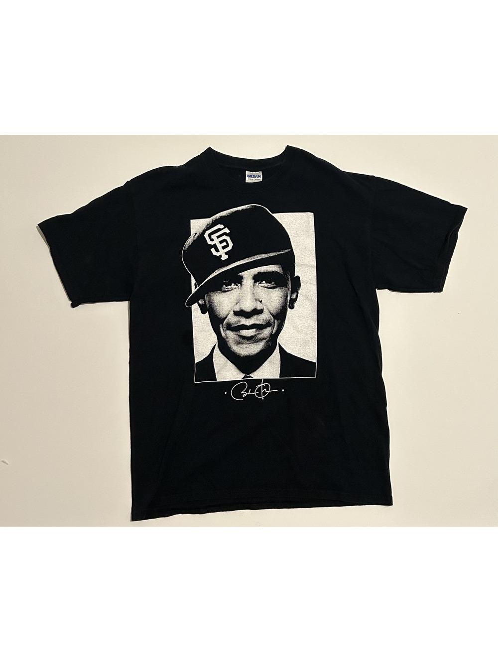 Gildan Ultra Cotton Large Obama Signature San Francisco  T shirt
